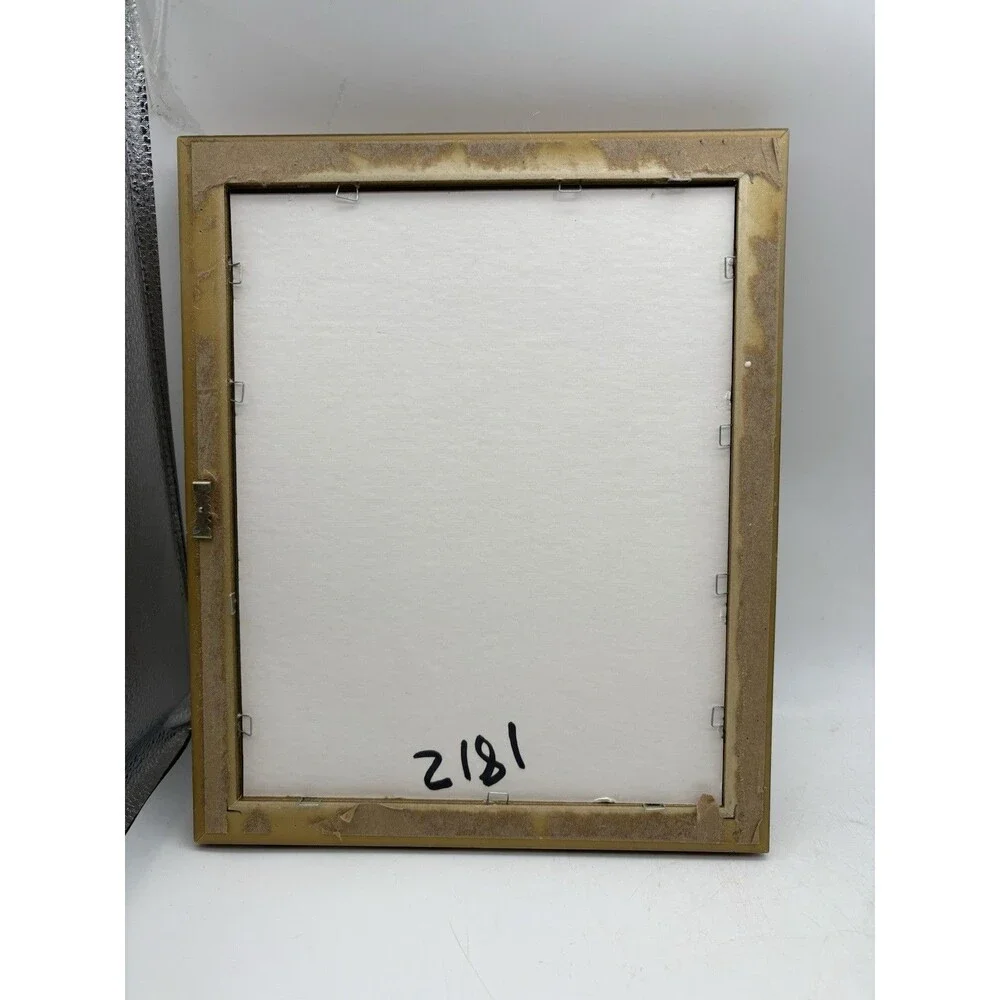 Vintage Gold Tone 8x10 Picture Frame Ornate Beaded Marbled Wall Decor Frame